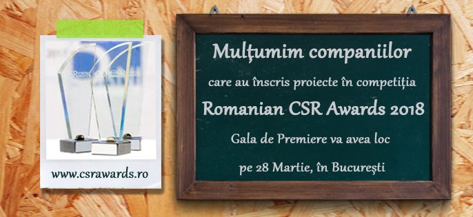 Romanian CSR Awards 2018 - Inscrieri dupa